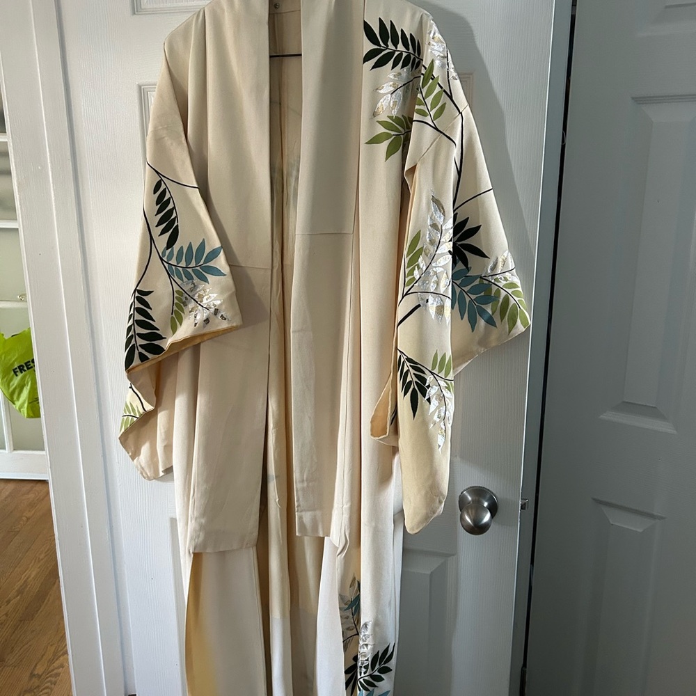 Vintage  Kimono Jacket with Leaf Design purchased in Japan